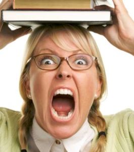 Attractive Woman with Her Books